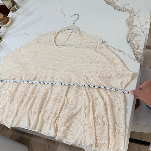 Zara Cream Sheer Textured Oversized Top | S - Picture 8 of 9